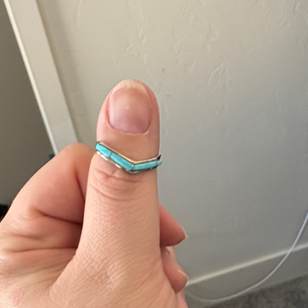 Turquoise Chevron Ring